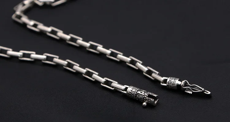 925 пробы Серебряное колье для мужчин, тайское серебряное длинное ожерелье с цепочкой шириной 5 мм, модное ювелирное изделие, подарки на день рождения