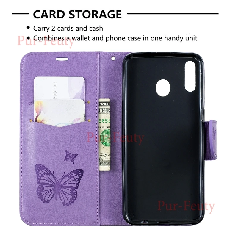 Чехол для Samsung Galaxy M20 M205 женский/женский кожаный бумажник высокого качества