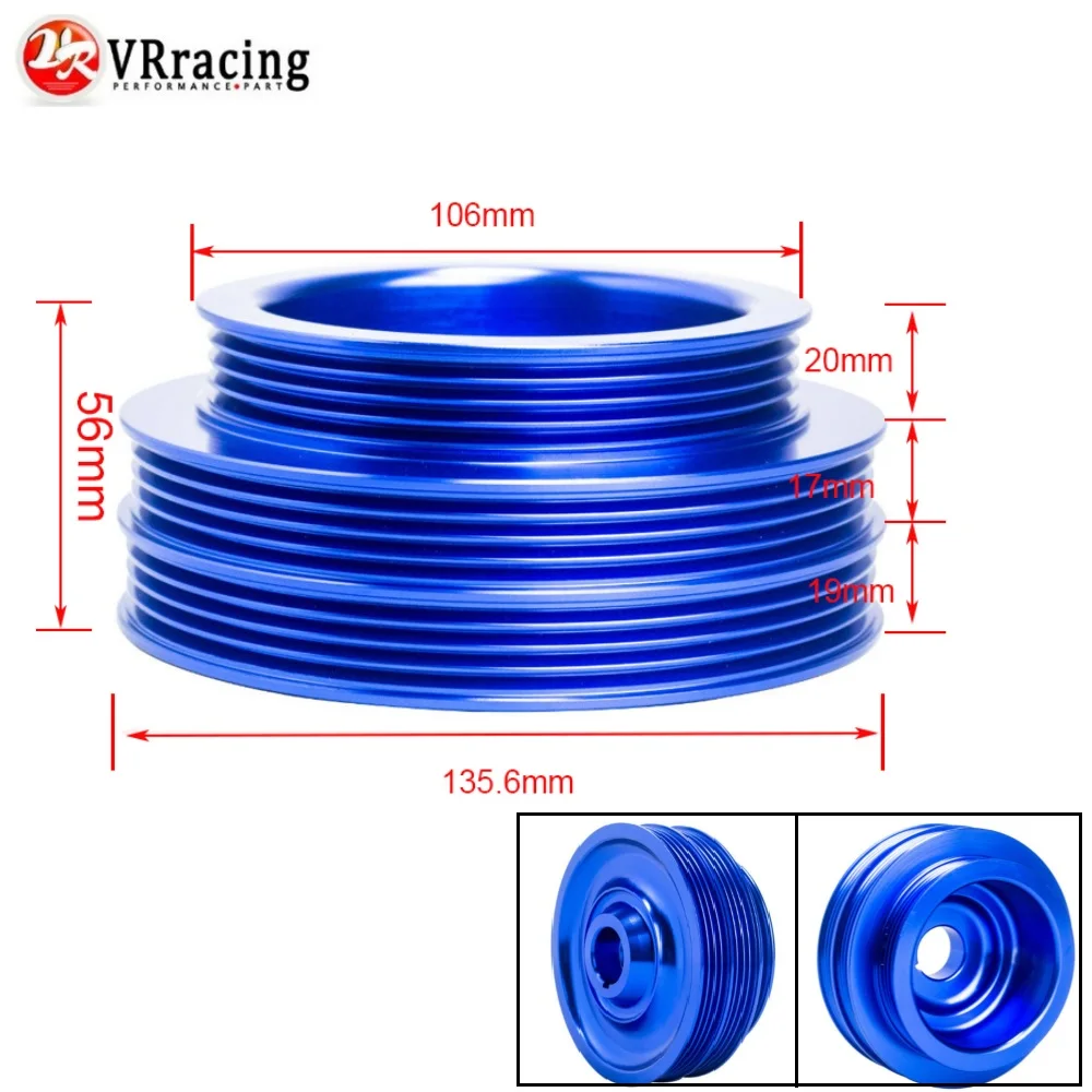 VR RACING легкий шкив коленвала для Honda B16 B18 двигатель Civic/Accord Blue VR6881B|lightweight crank pulley|crank