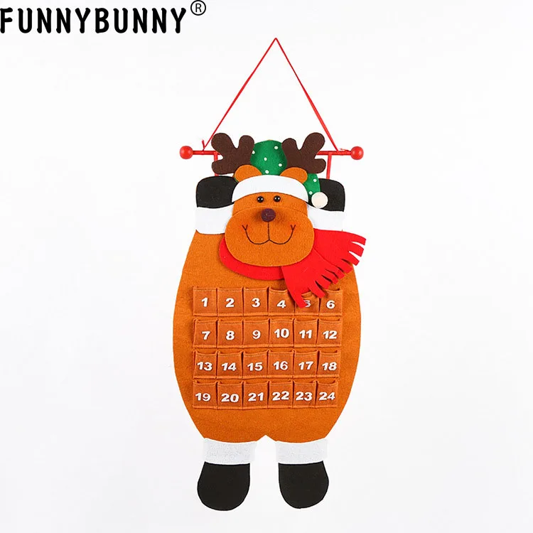

FUNNYBUNNY Countdown to Christmas Santa Advent Calendar Hanging Ornaments For Home Office Party Decoration