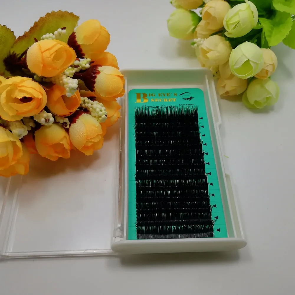 Murah Big eye rahasia L Curl Silk lash Individu Lashes Ekstensi Datar Pabrik Disediakan Saham besar Pengiriman Segera