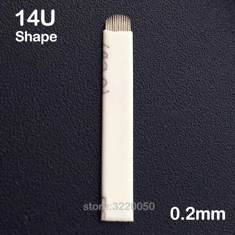 

100 pcs 14 U shape microblading Blades permanent makeup needles 14 pins Flex Tattoo needle for eyebrow beauty free shipping