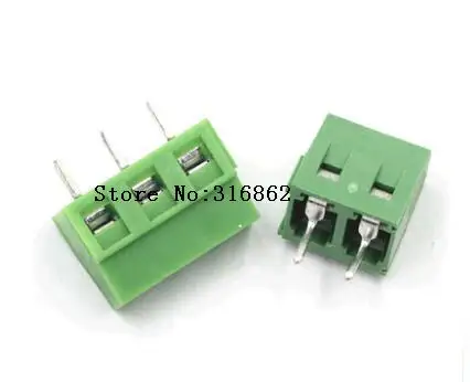 20 шт./лот KF3.96-3P 2P KF3.96 3P KF396 KF350 винт 2 контакта 3 96 мм прямой контакт PCB винтовой блок