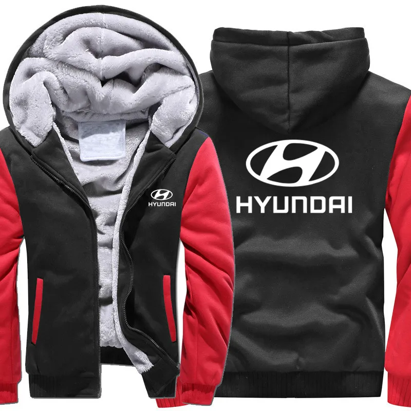 

Size S-5XL 2019 new Winter Thicken zipper Hoodies Hyundai sweatshirt men Winter zipper jacket coats male Clothes plus size