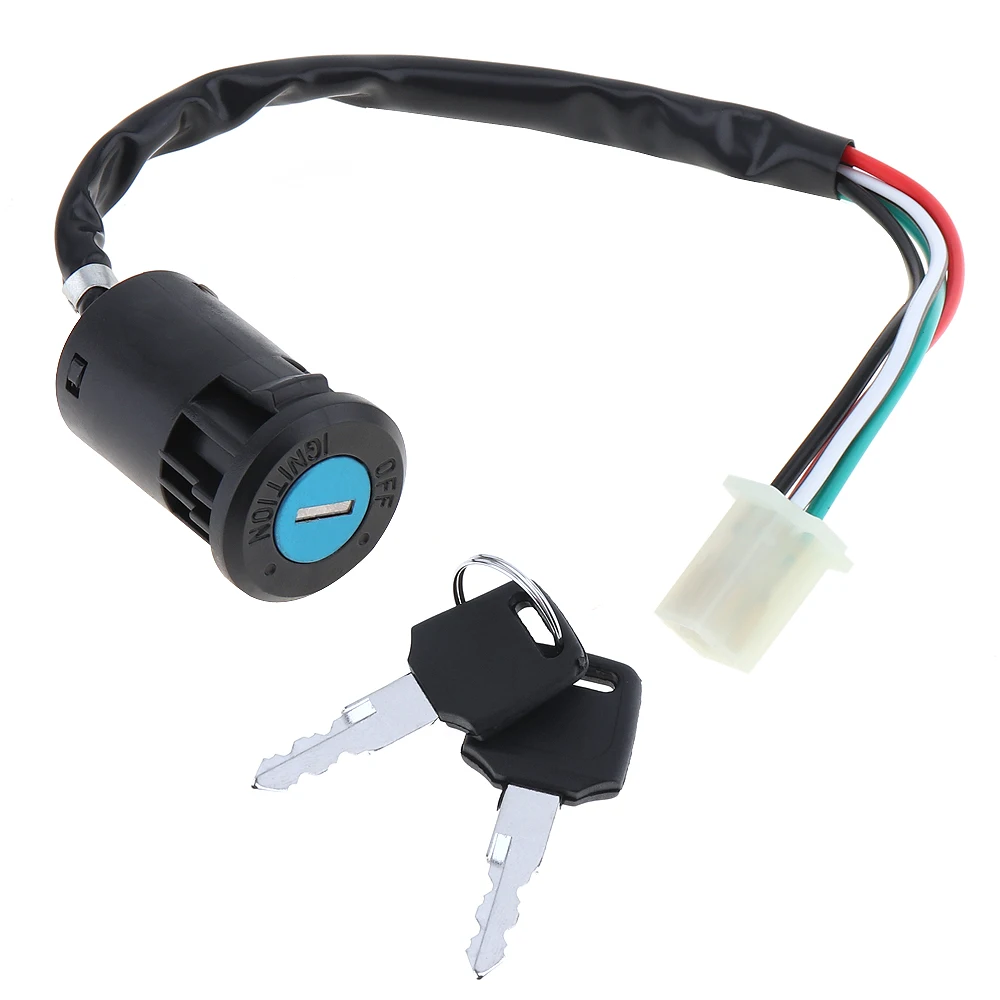 4 Wires Universal 2 Ignition Keys Start Switch Door Lock Key Motorcycle Accessories for ATV Go Kart Scrambling | Автомобили и
