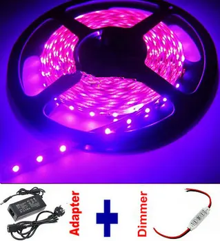 

5M 300 LEDs 5050 LED SMD Strip PINK Light 60Leds/Meter non-Waterproof 12V DC+Mini 3 KEY LED Dimmer Controller+ 5A Power Supply