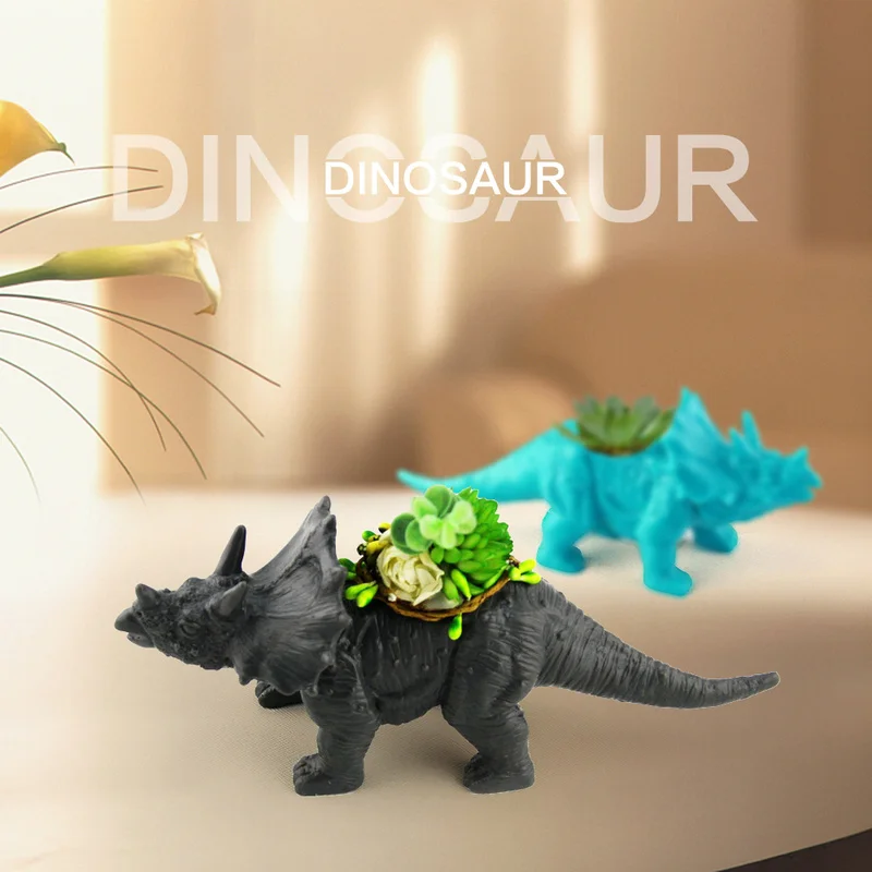 

Dinosaur Plastic Animal Flower Pot 4 Type Cactus Plant Succulent Pot Flower Bonsai Pots Container Planter Garden Decoration