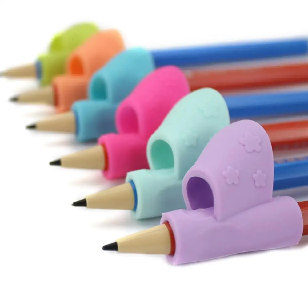 

Newest 3Pcs Silicone Kids Pencil Pen Grips Holder Correcting Writing Posture Aid Tools