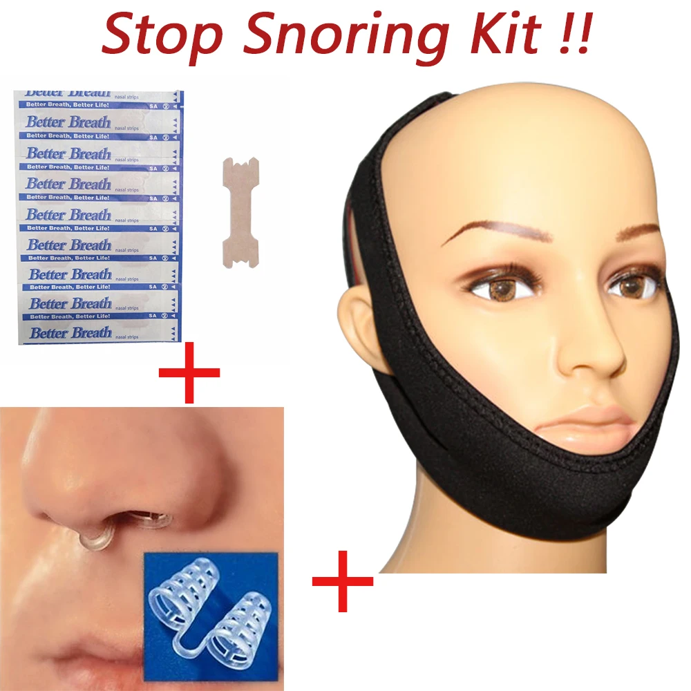 2017 Anti Snore Chin Strap Belt Snoring Nasal Dilator and Strips for