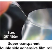 2"* 50 м супер прозрачный двусторонний боковой клейкой пленки для стеклянной наклейки