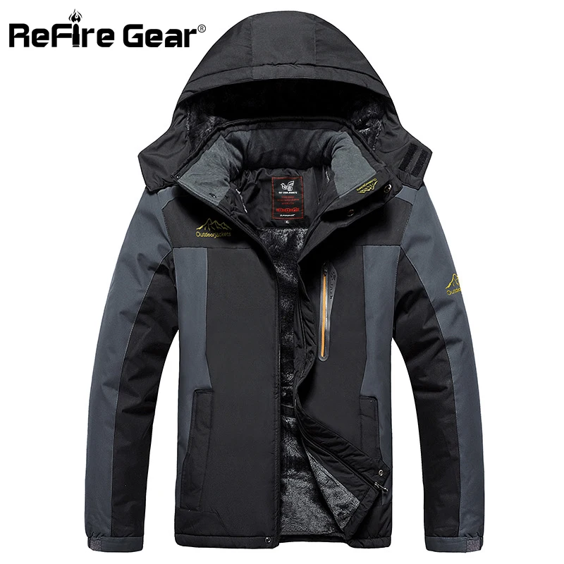 ReFire Gear теплая зимняя куртка Мужская ветрозащитная Водонепроницаемая парка