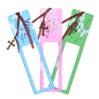 

3 PCS Assorted Colors Bookmark Magnifiers with Built in Ruler 3X Magnification