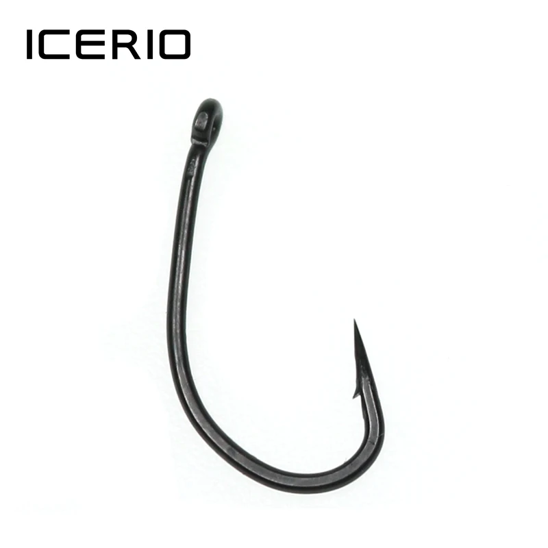 ICERIO 30 шт./упак. с высоким содержанием углерода Сталь матовый черный тельфлон покрытие Карп рыболовные Крючки#2#4#6#8#10