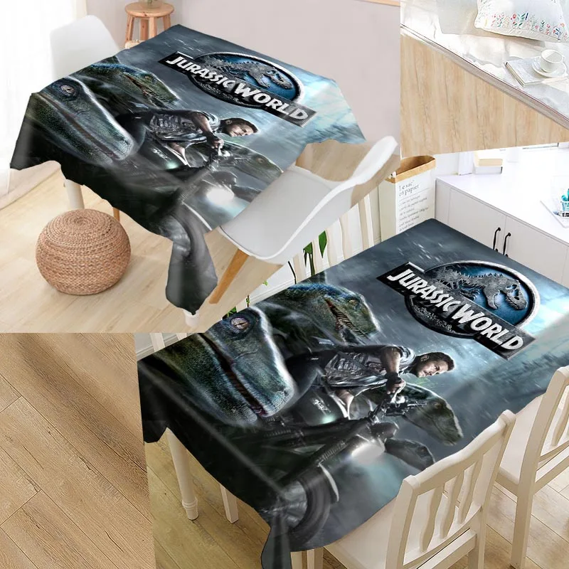 Jurassic Park Custom Table Cloth Oxford Print Rectangular Waterproof Oilproof Table Cover Square Wedding Tablecloth P - Цвет: 7