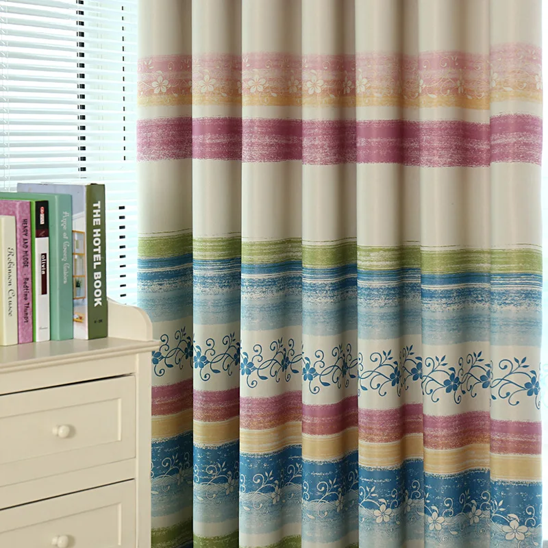 Romantic Cartoon Curtains for Living Dining Room Bedroom Shade Cloth