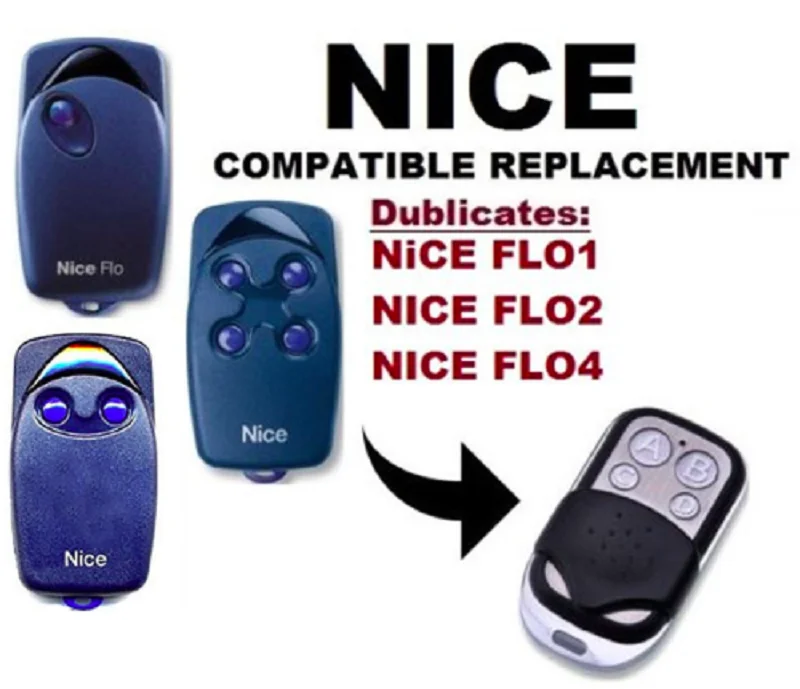 

Nice FLO1 FLO2 FLO 4 433,92MHZ fixed code garage door remote control 4 channel duplicator