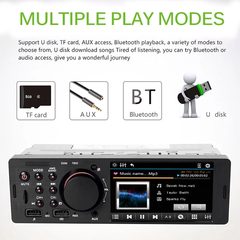 Onever Touch Автомобильный радиоприемник 7805 FM передатчик Автозвук Стерео Bluetooth 4.0
