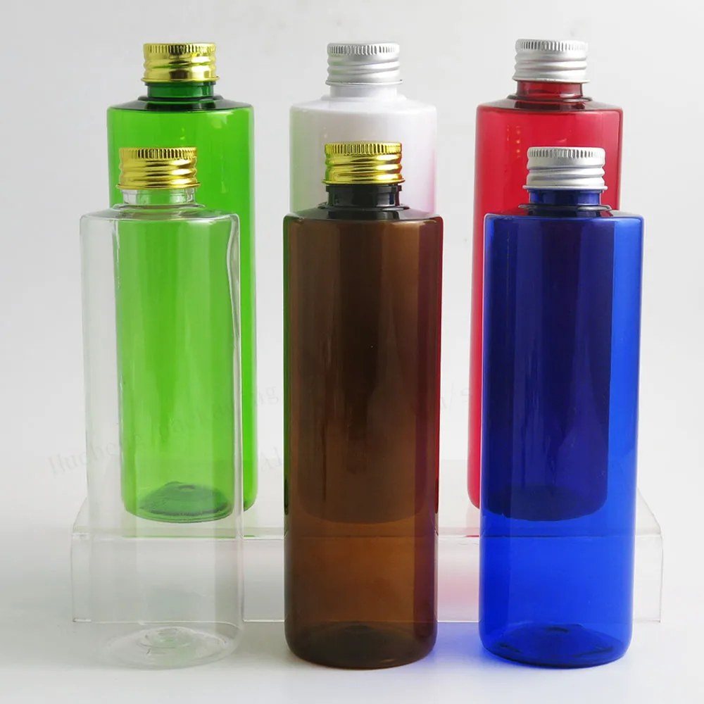 

20 x Refillable DIY Flat 250ml large PET Plastic Cream Bottle With Aluminum Silver Cap 250ML Transparent Cream Containers