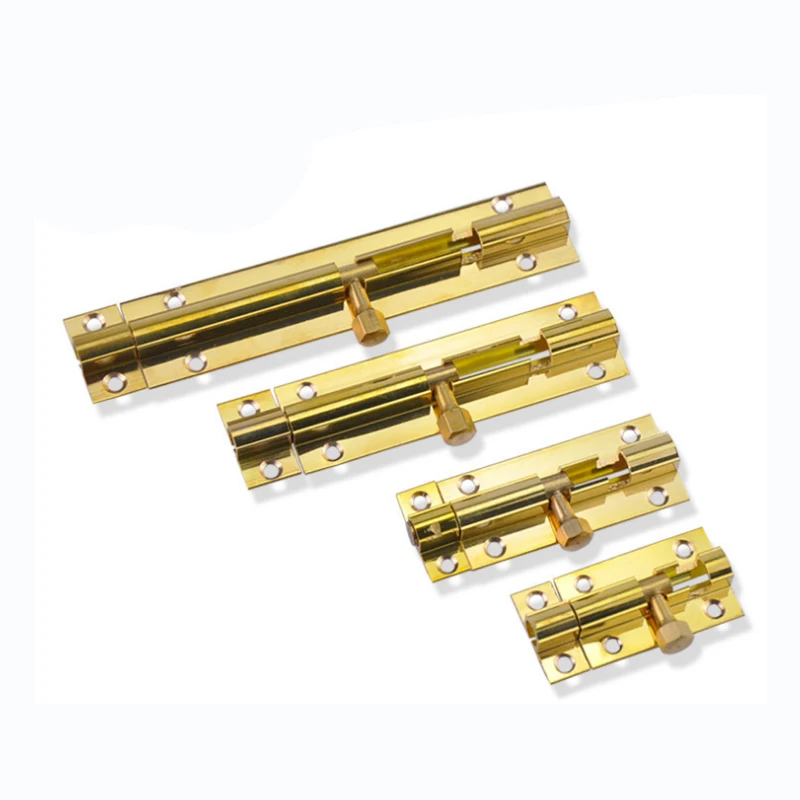 DOOR BOLT BARREL SLIDE LOCK 75MM 3 INCH BRASS WITH SCREWS