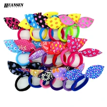 YWHUANSEN 20pcs/lot Rabbit ears Hair band Children Hair Accessories kids Scrunchy Elastic Hair Band for women girls rubber band