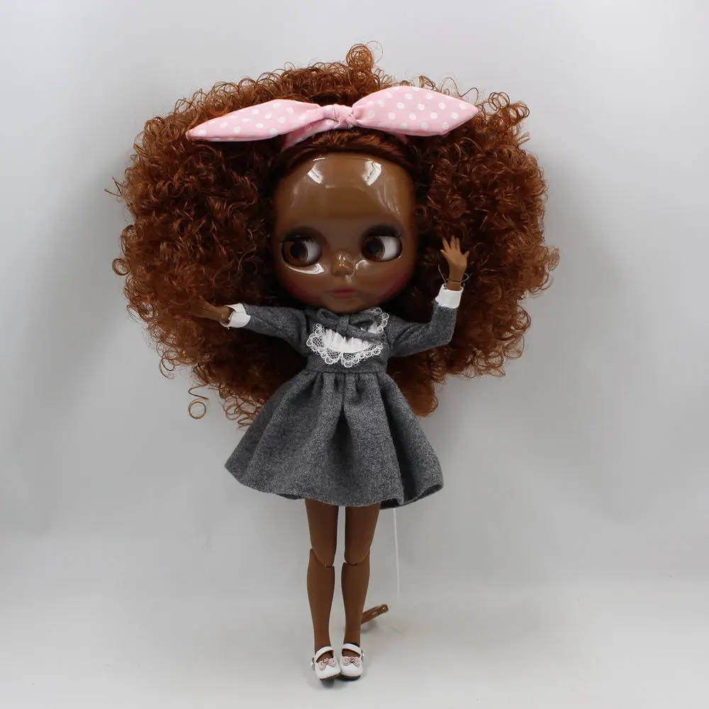 Blyth кукла Обнаженная супер черный темный тон кожи 30 см темно-каштановые афро волосы суставы тела 280BLQE965 Фортуны дней