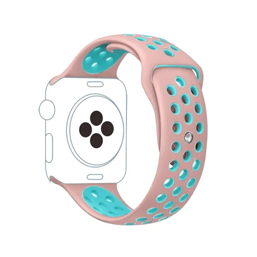 Спортивный силиконовый ремешок для apple watch группа 4 5 44 мм 40 мм, 42 мм, 38 мм, версия наручных часов iwatch, 5/4/3/2/1 ремень браслет резиновый ремешок для часов аксессуары - Цвет ремешка: powder mint green 5