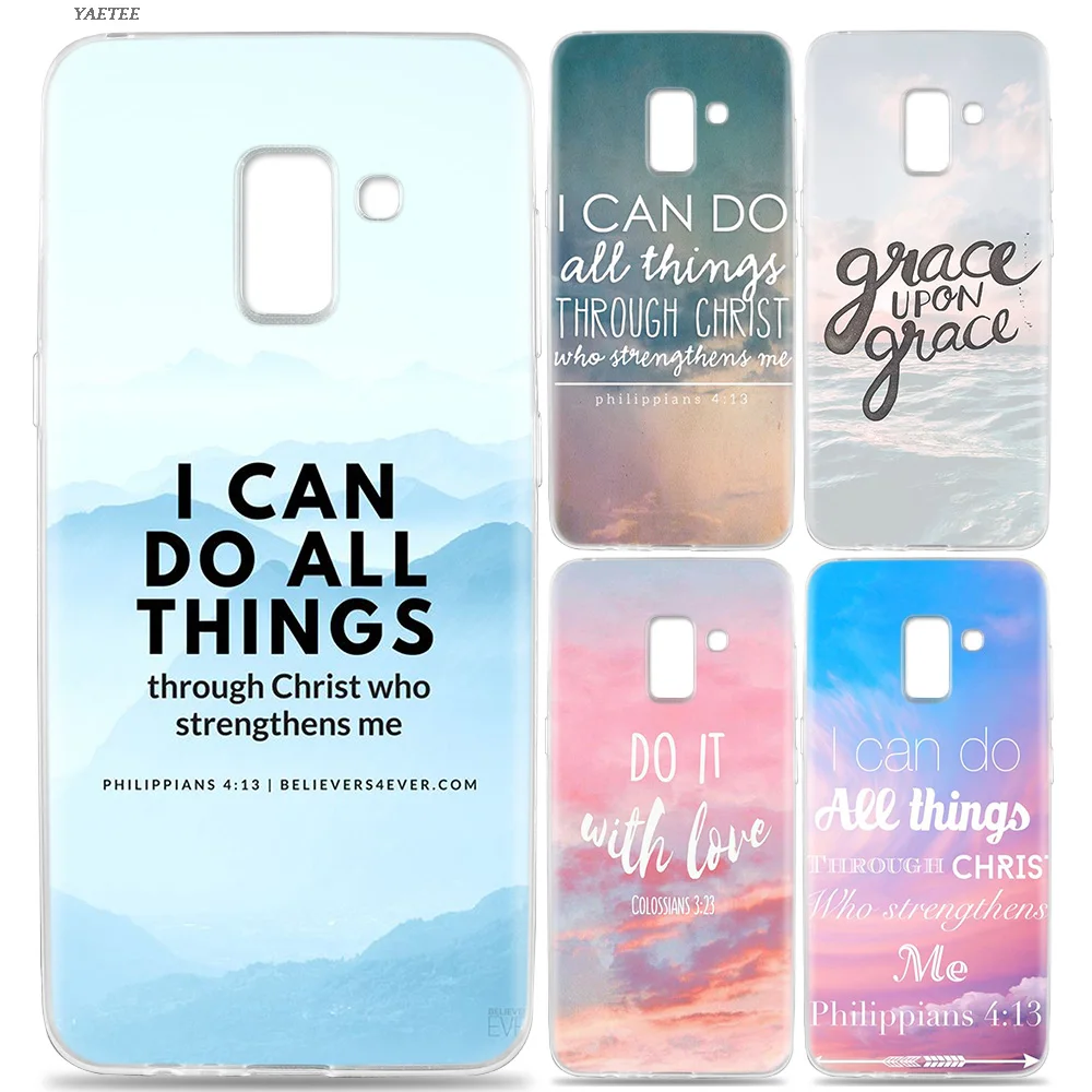 

Offical Original Painted Soft TPU Case For Samsung Galaxy J4 J6 Plus J3 J5 J7 J8 J2 Pro 2018 2016 Cover Bible verse Philippians