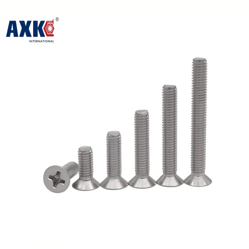5mm M3 Flat Head Countersunk Screw Kit,M3 4mm//5mm//6mm//8mm//10mm Stainless Steel Machine Countersunk Screws Bolt Fastener Pack of 100