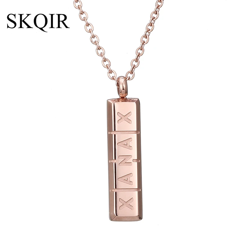 

SKQIR Gold XANA Pill Pendant Necklaces for Women Doctor Nurse Men Long Chain Necklaces Medical Jewelry Stainless Steel Necklace