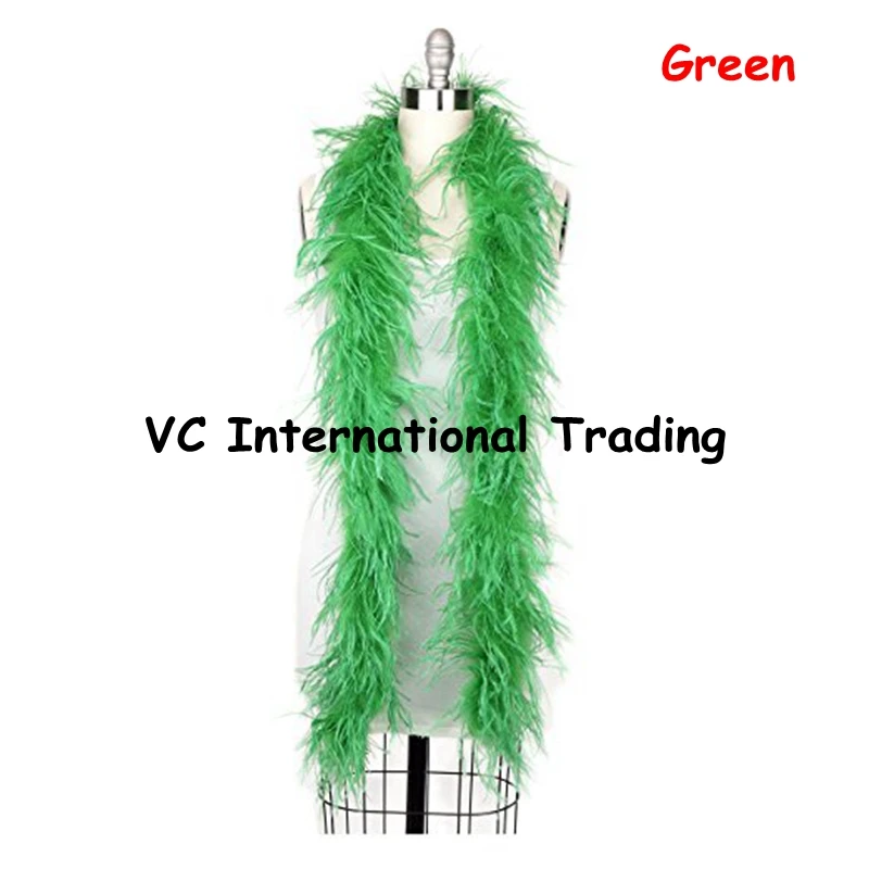 Buy 3ply Ostrich boa green color Dyed fluffy ostrich