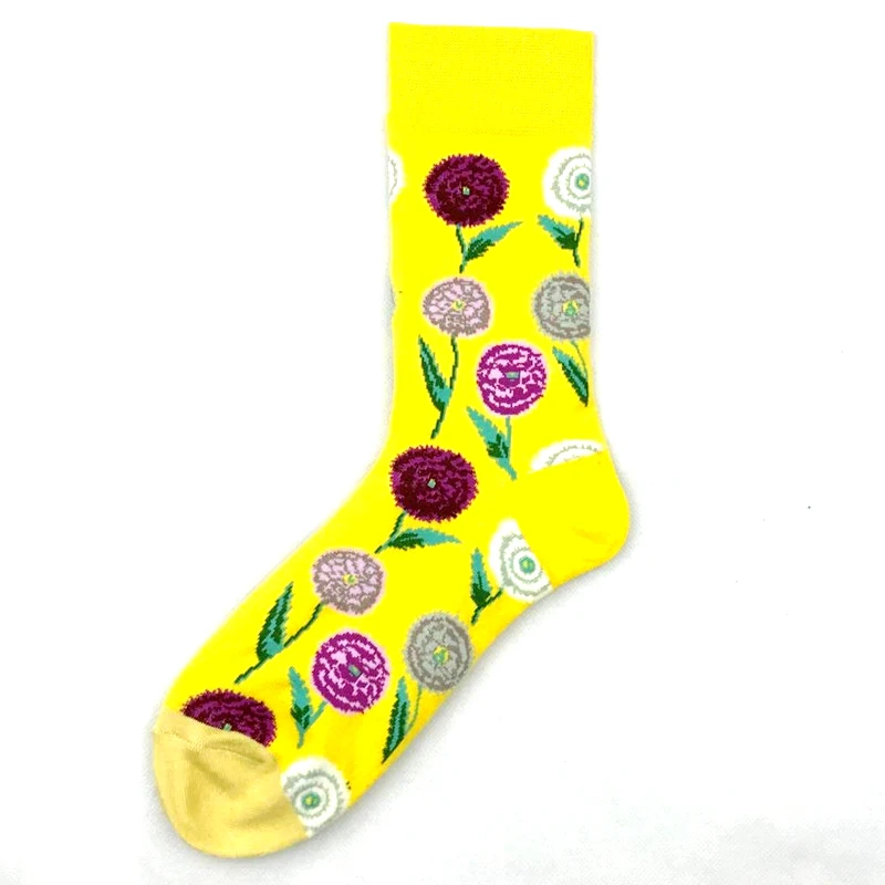 Забавные зимние женские уличные носки с изображением цветов, подсолнухов, котов, забавных животных, уличная одежда, носки для мужчин, хлопковые толстые теплые носки