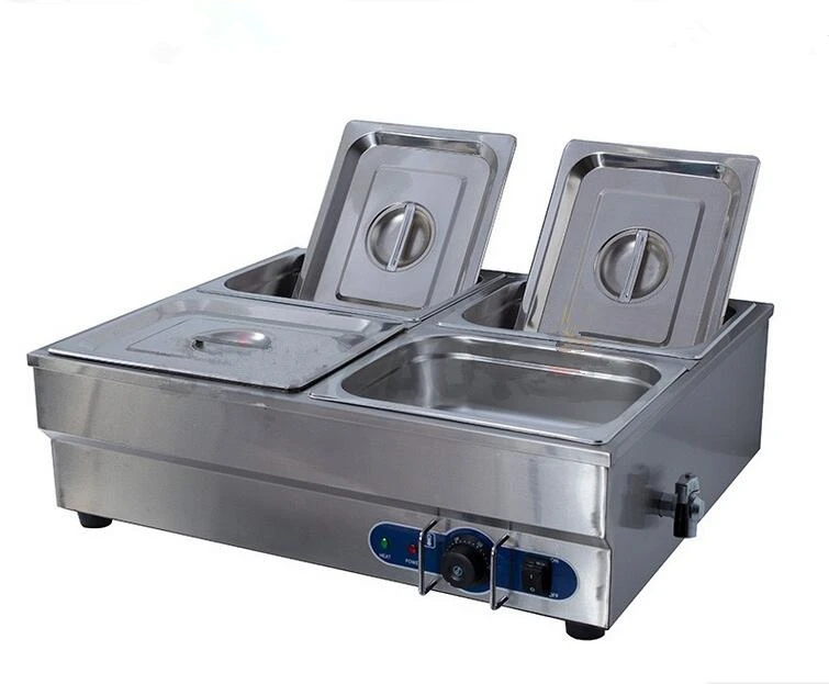 

Fast ship from Germany ! Electric Bain Marie w/ Temperature Control Switch Food warmer Stainless Steel TC- 4A 4 pot