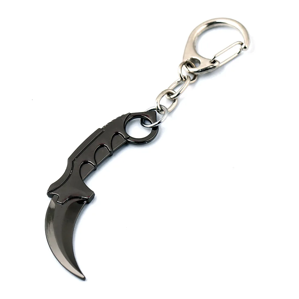 New Hot Sale Weapon Model Black Mini Dagger Karambit Keychain Knife Toy Collection Cool Metal