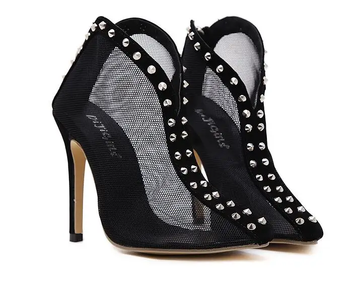 DijiGirls women high heels sandals 12cm new fashion Woman Sandal Exposed Toe Women Sandals Rome rivets
