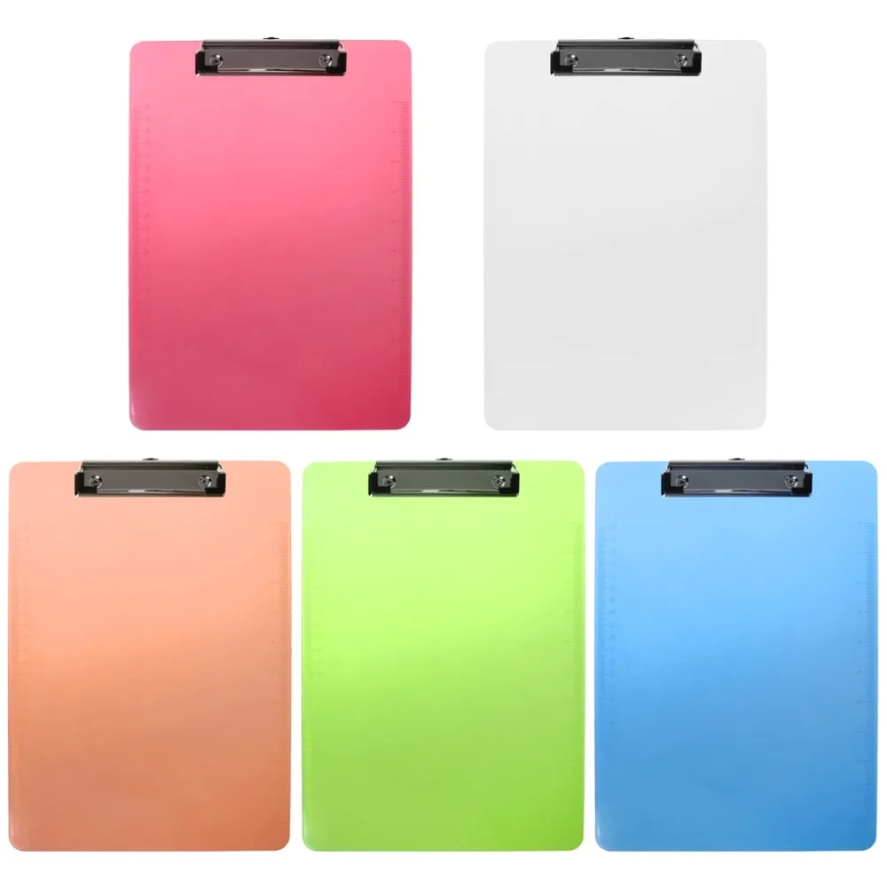 

Plastic Clipboard Pad Clip Folder Document Transparent Holder Plate For Paper A4