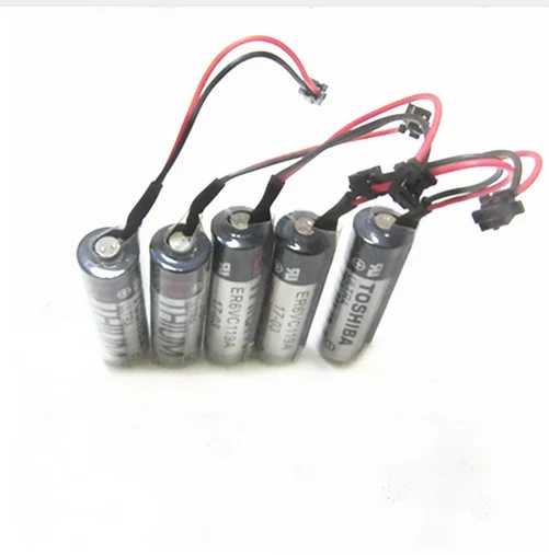 

For 5Pcs/Lot 100% Original New For TOSHIBA ER6V ER6VC119A 3.6V 2000mAh PLC Battery With Black Plug Free Shipping