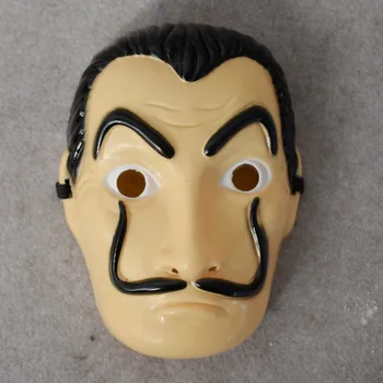 

5 Lot Short Funny Salvador Dali Mask Halloween Masquerade Masks Money Heist The House of Paper La Casa De Papel Cosplay Mask Hot