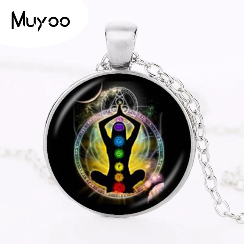 7 Рэйки, лечение чакры ожерелье Будда, йога кулон для медитации духовный символ ом надеюсь ювелирные изделия Цепь себе ожерелье HZ1