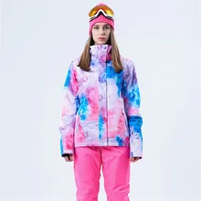 Зимние женские водонепроницаемые лыжные куртки ветрозащитная уличная горное пальто утолщенная дышащая женская Теплая Лыжная куртка Лидер продаж