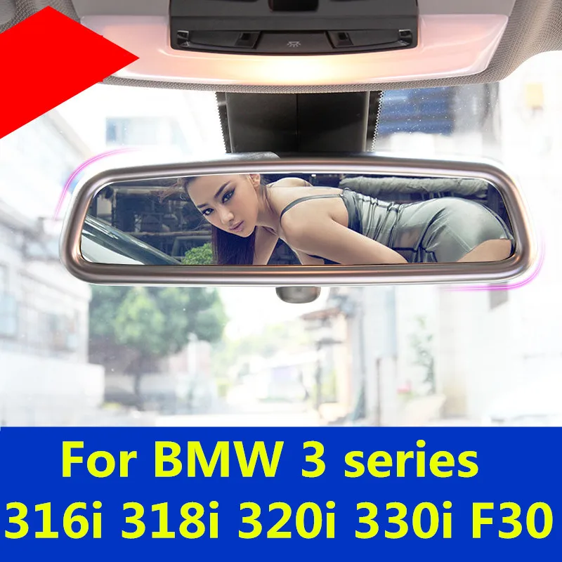 

For BMW 3 series 316i 318i 320i 330i F30 indoor roof front backup rearview rear view mirror cover trim frame sticker accessories