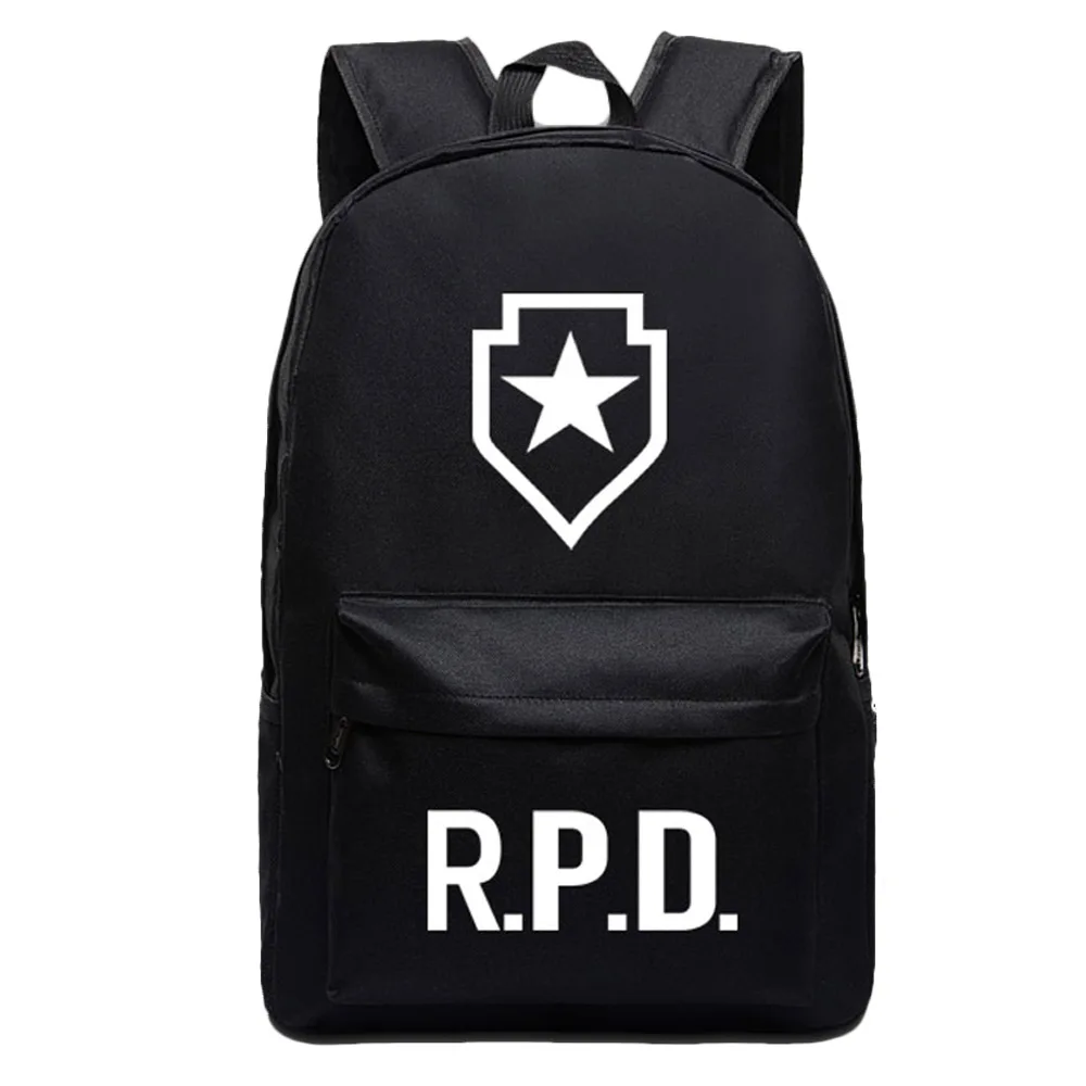 

2019 Game Resident Evil 2 Remake R.P.D. Leon Cosplay Backpack Canvas Black Travel Student School Shoulder Bags Gift Accessory
