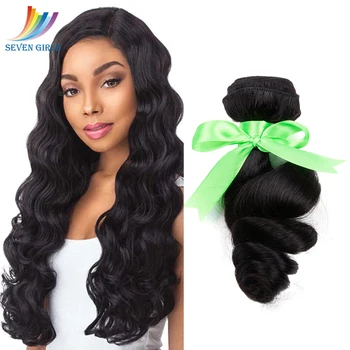 

Sevengirls Indian Grade 10A Hair Extension Loose Wave Natural Color Virgin Hair Bundles No Tangle No Shedding Free Shipping