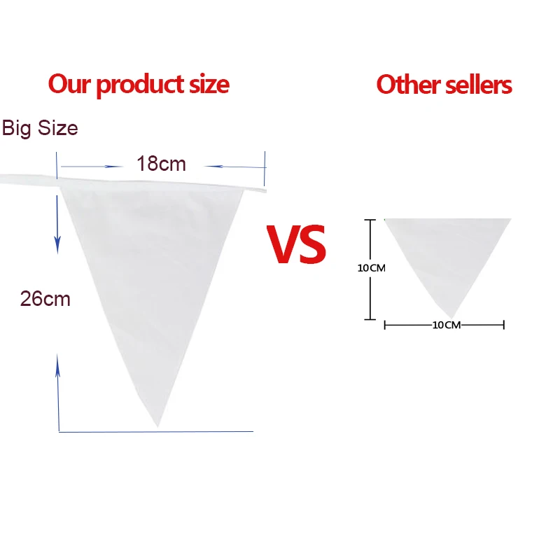 8M long 20 flags White Silk Pennant bunting flags Bunting Wedding bunting Party Decoration banner birthday Romantic party flags