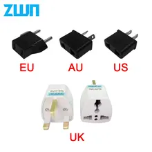 1 PC EUA REINO UNIDO AU Para EU Plug EUA Para Euro Universal De Viagem A Europa Adaptador de Tomada de Parede AC Carregador De Energia conversor 2 Tomada Pino Redondo