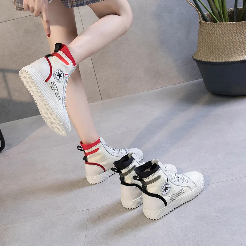 

2018 Women Causal Canvas Shoes Lace-Up Ankle Boots Shoes Woman High Top Canvas Female Shoes Ladies Walking Sneakers Rider Boots