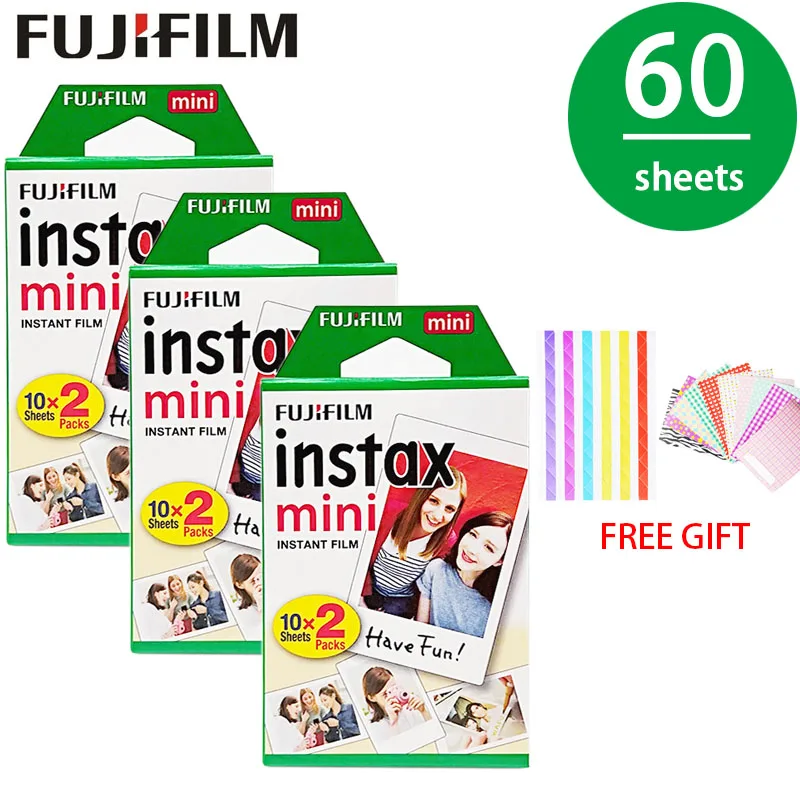 60 листов Fujifilm Instax Mini White Edge пленка мгновенная фотобумага для Instax Mini 8 9 7s 9 70 25 50s 90 SP-1 2 камеры подарки СР