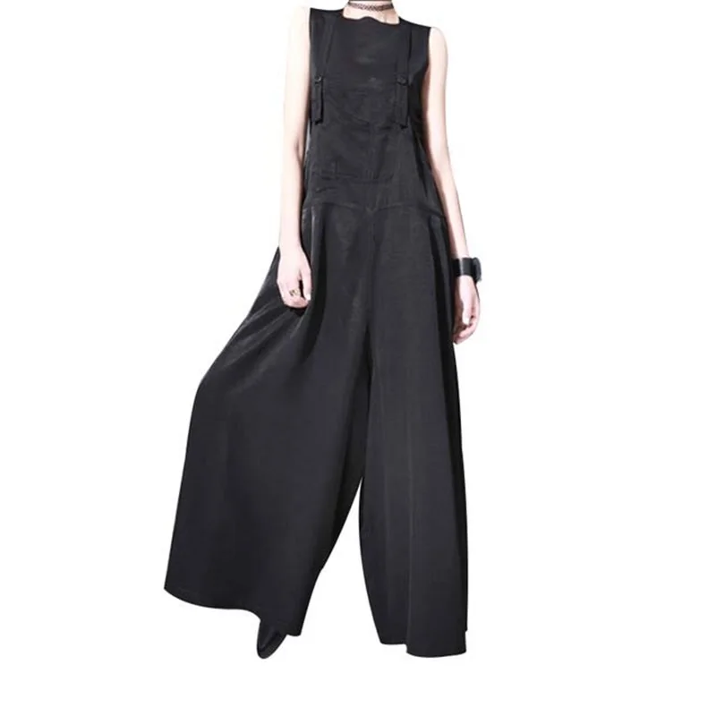 

2018 Summer Sleeveless Trousers For Women Jumpsuits Female Pant Loose Wide Leg Ankle Length Female Pants Fashion New