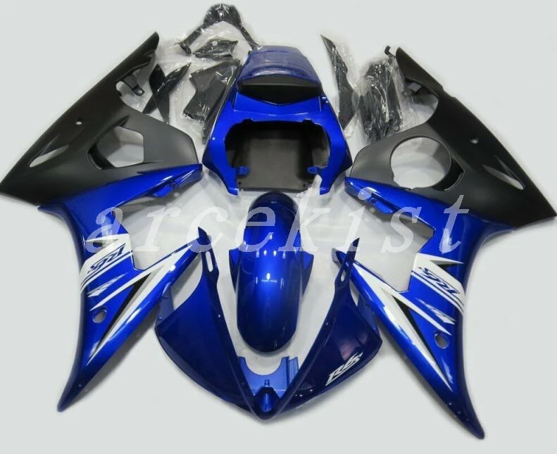 ABS комплект пластиковых обтекателей пригодный для Yamaha Обтекатели YZFR6 2003 2004 2005 обтекатель комплект YZF R6 03 04 05 Пользовательские Цвет синий, черный; Большие размеры 34–43