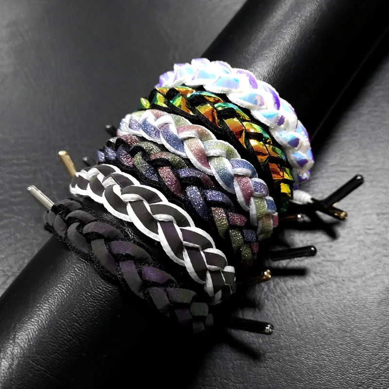 

Fashion starry bracelet student couple woven jewelry laser magic color lace bracelet hot sale
