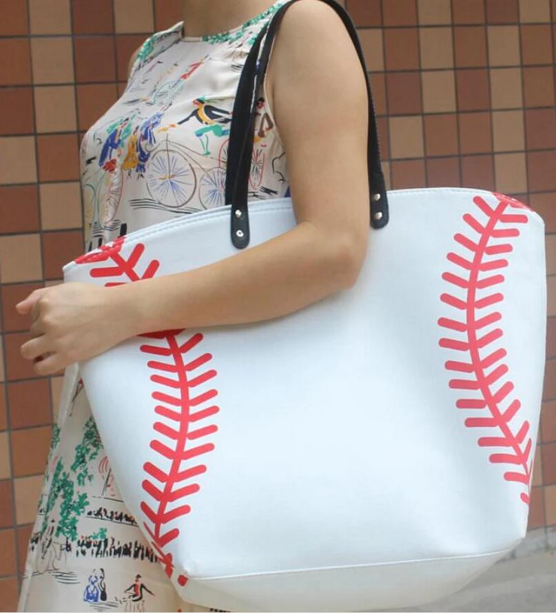 

soccer basketball football softball baseball Jewelry Packaging Blanks Kids Cotton Canvas Sports Bags Baseball Softball Tote Bag